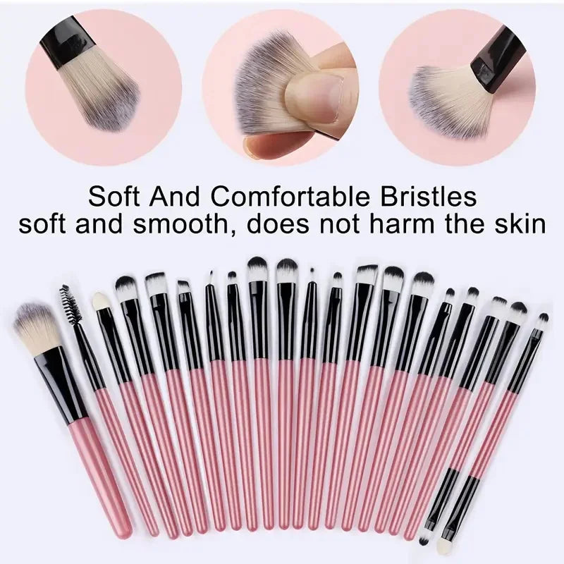 Ensemble 20 Pinceaux de Maquillage Synthétiques
