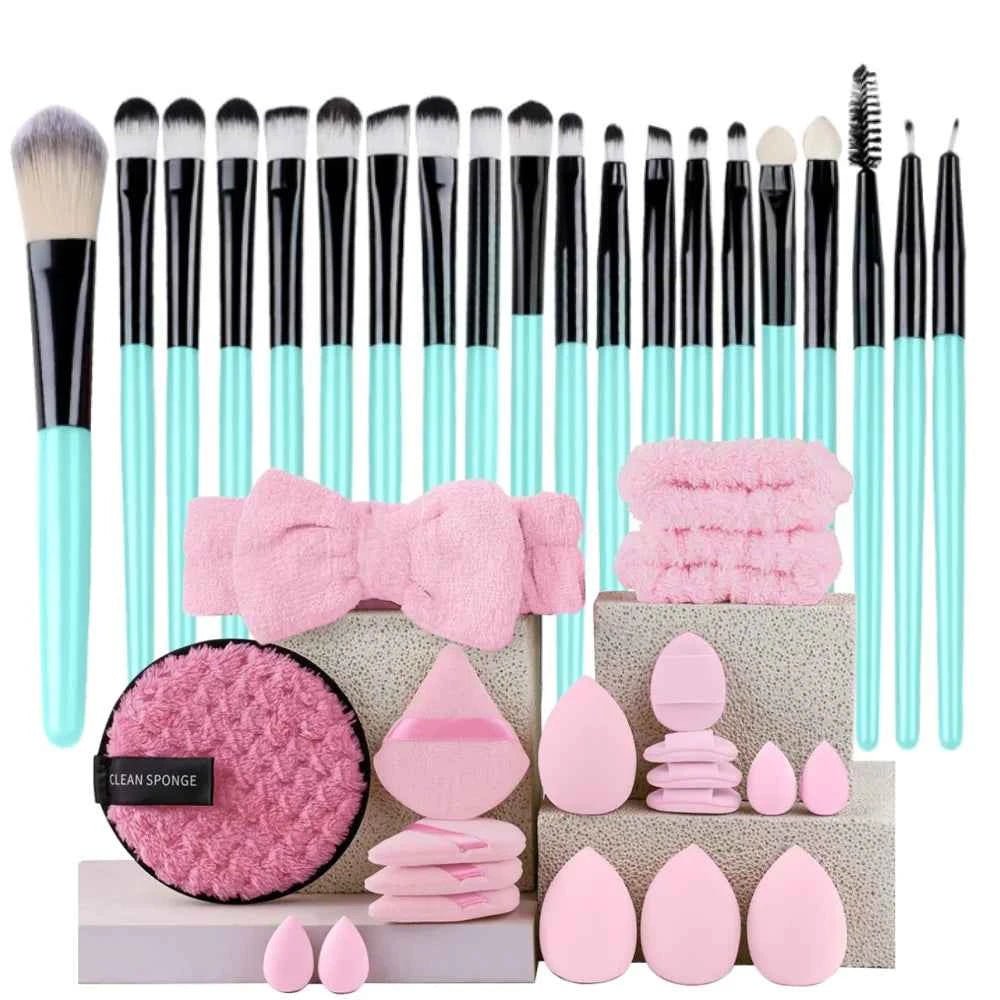 Ensemble de 20 Pinceaux de Maquillage Professionnels pour un Fini Parfait - SKINOVA