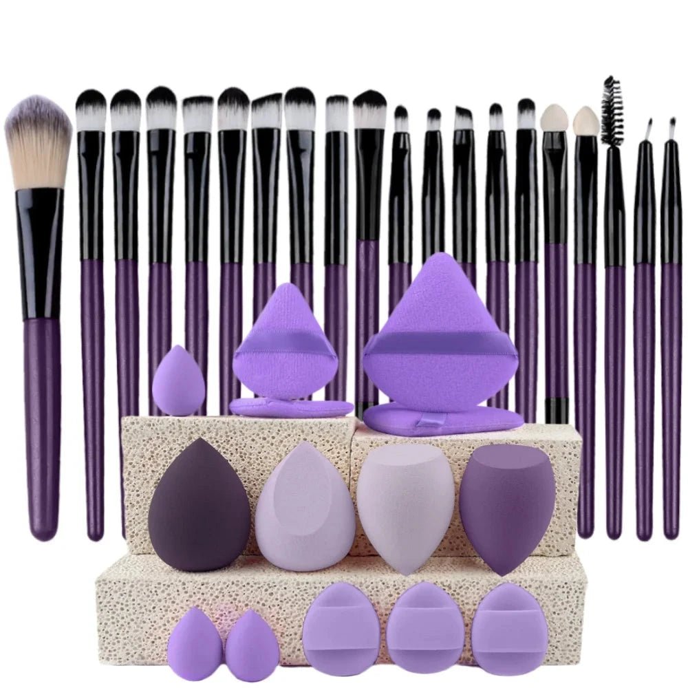 Ensemble de 20 Pinceaux de Maquillage Professionnels pour un Fini Parfait - SKINOVA