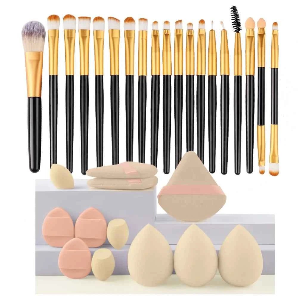 Ensemble de 20 Pinceaux de Maquillage Professionnels pour un Fini Parfait - SKINOVA