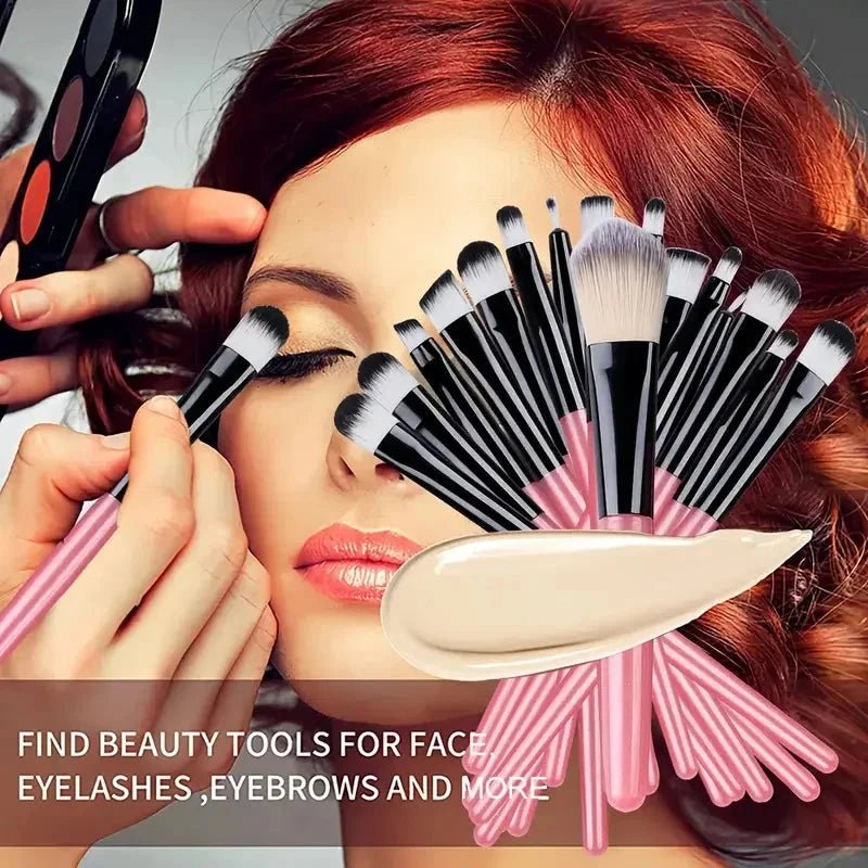 Ensemble de 20 Pinceaux de Maquillage Professionnels pour un Fini Parfait - SKINOVA